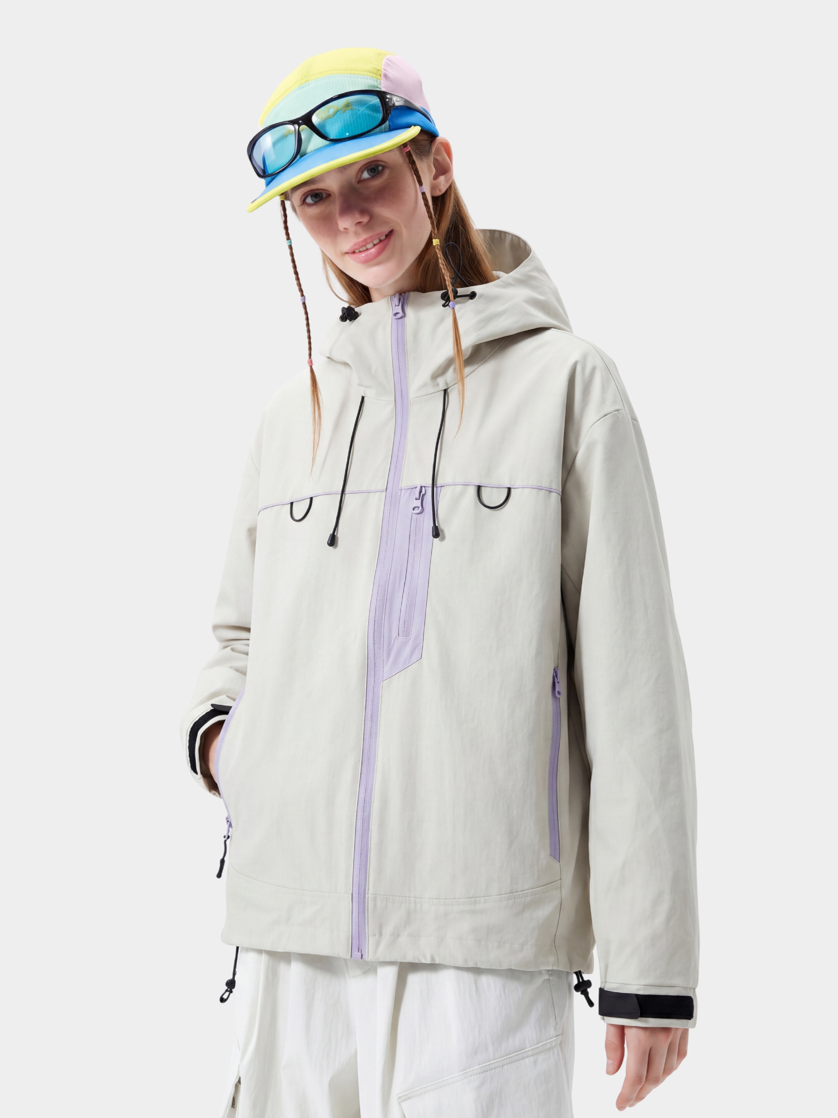 Ashgleam - Women's Water-Repellent Windproof Cropped Shell Jacket