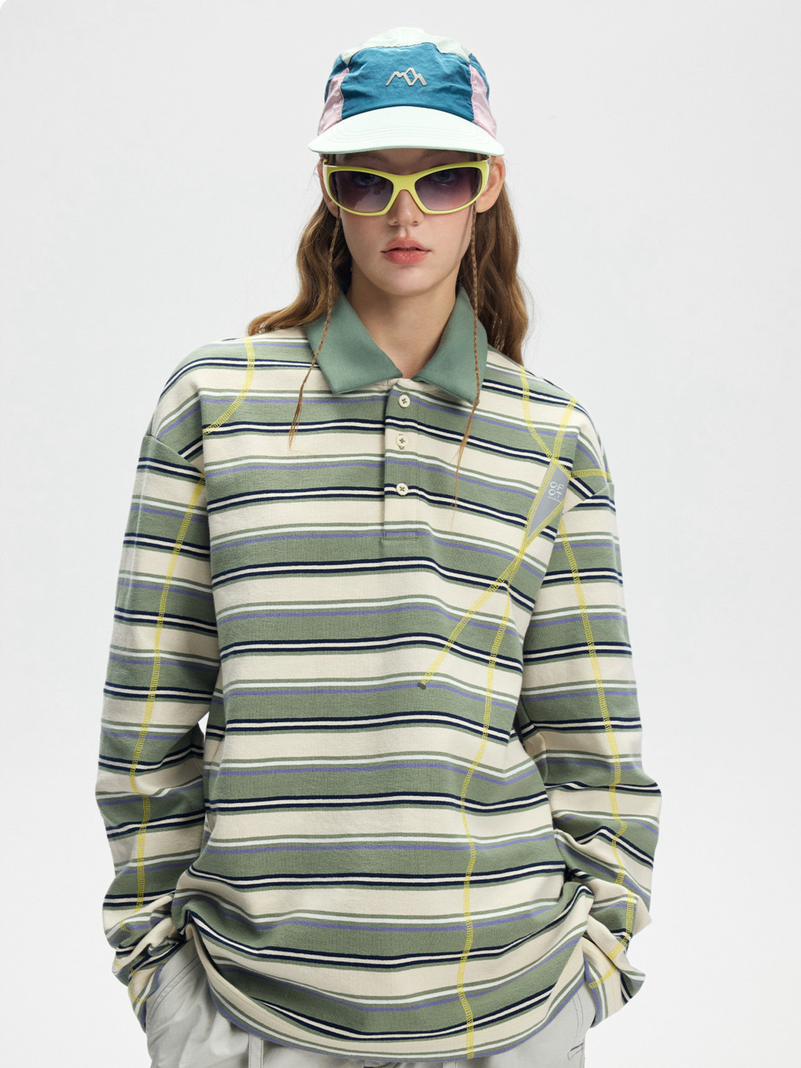 Staple - Women's UPF50+ Protection Striped Knit Long Sleeve Polo Shirt