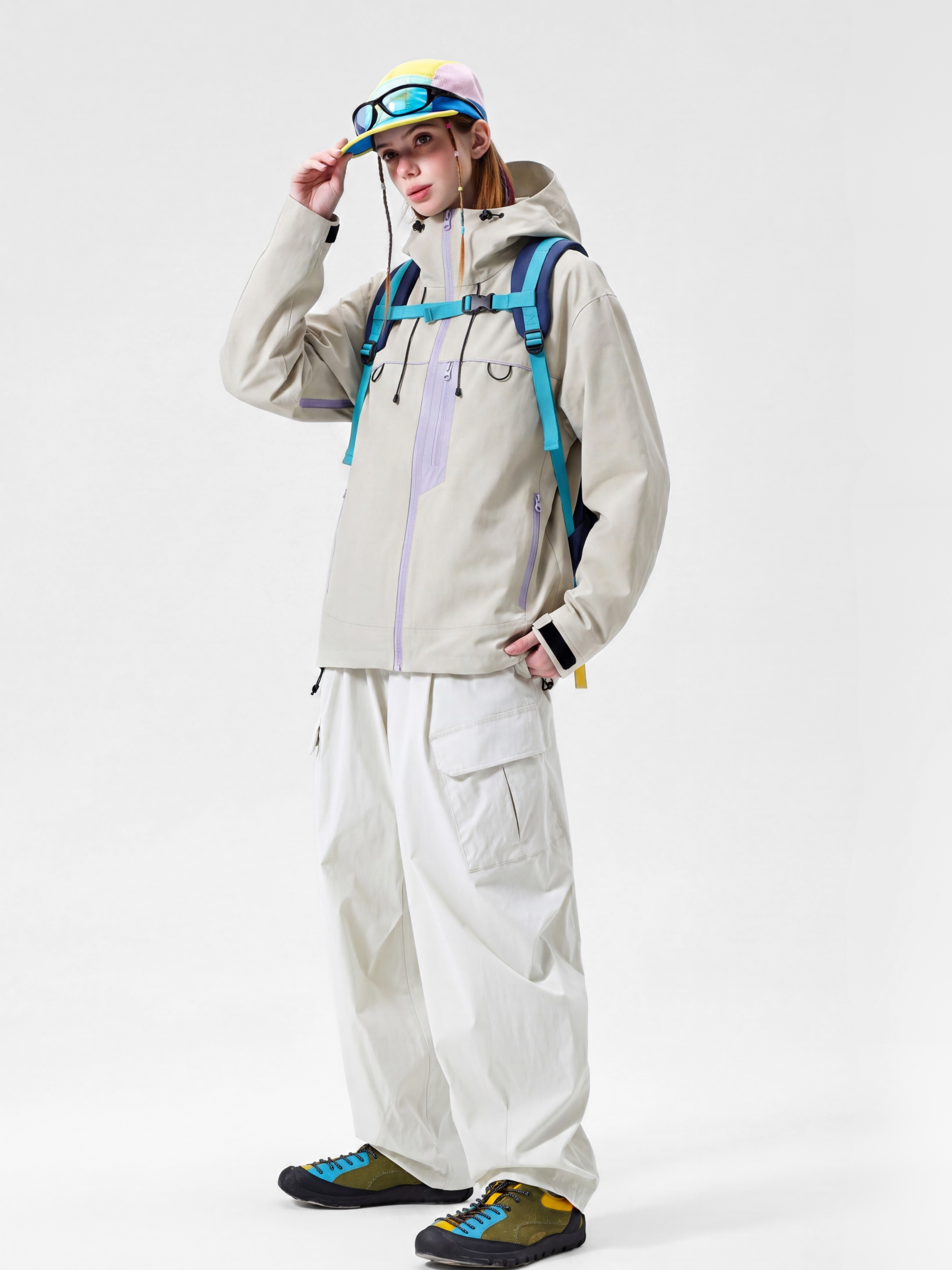 Ashgleam - Women's Water-Repellent Windproof Cropped Shell Jacket