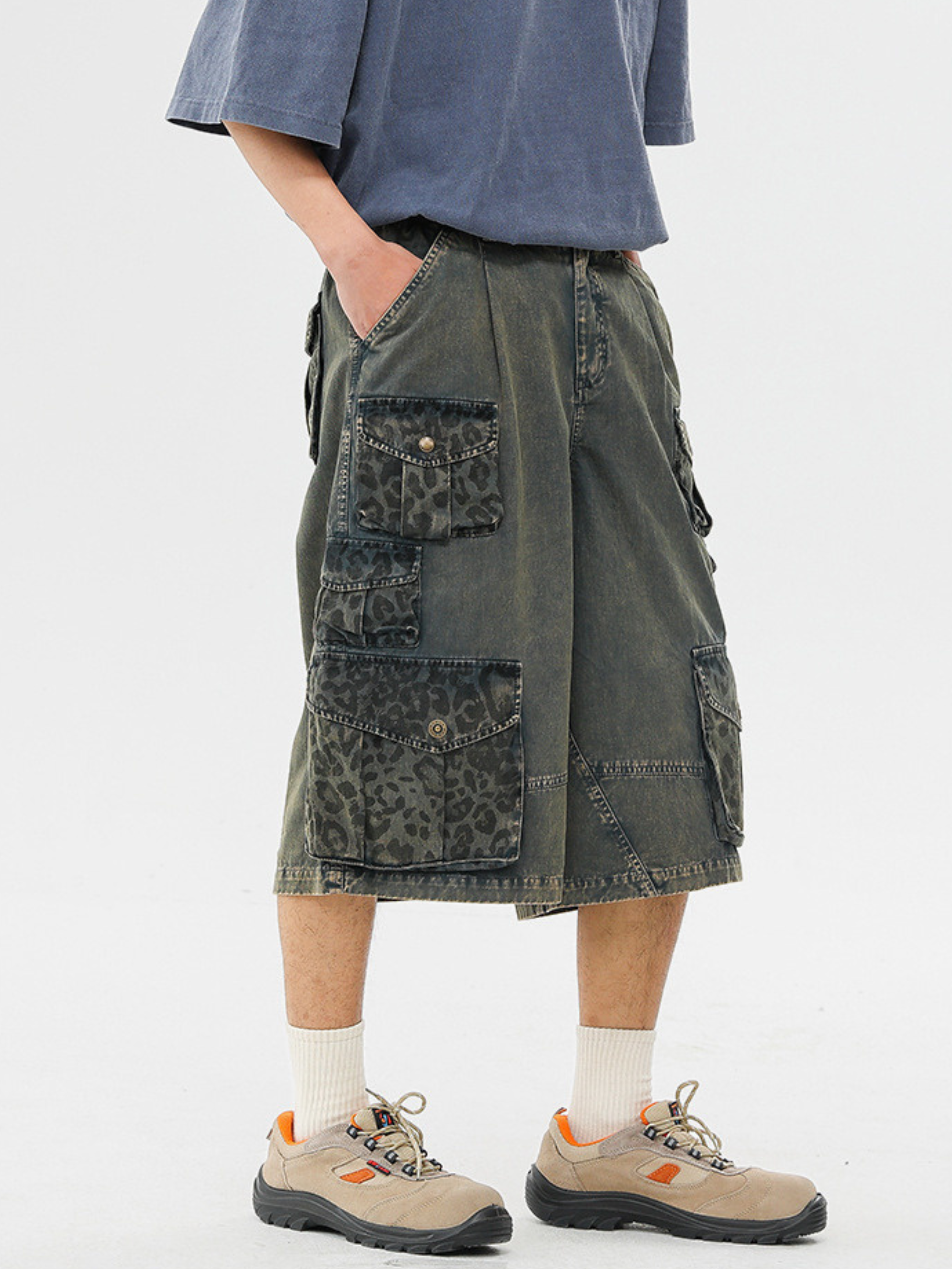 CampStick - Washed Solid Utility Cropped Pants