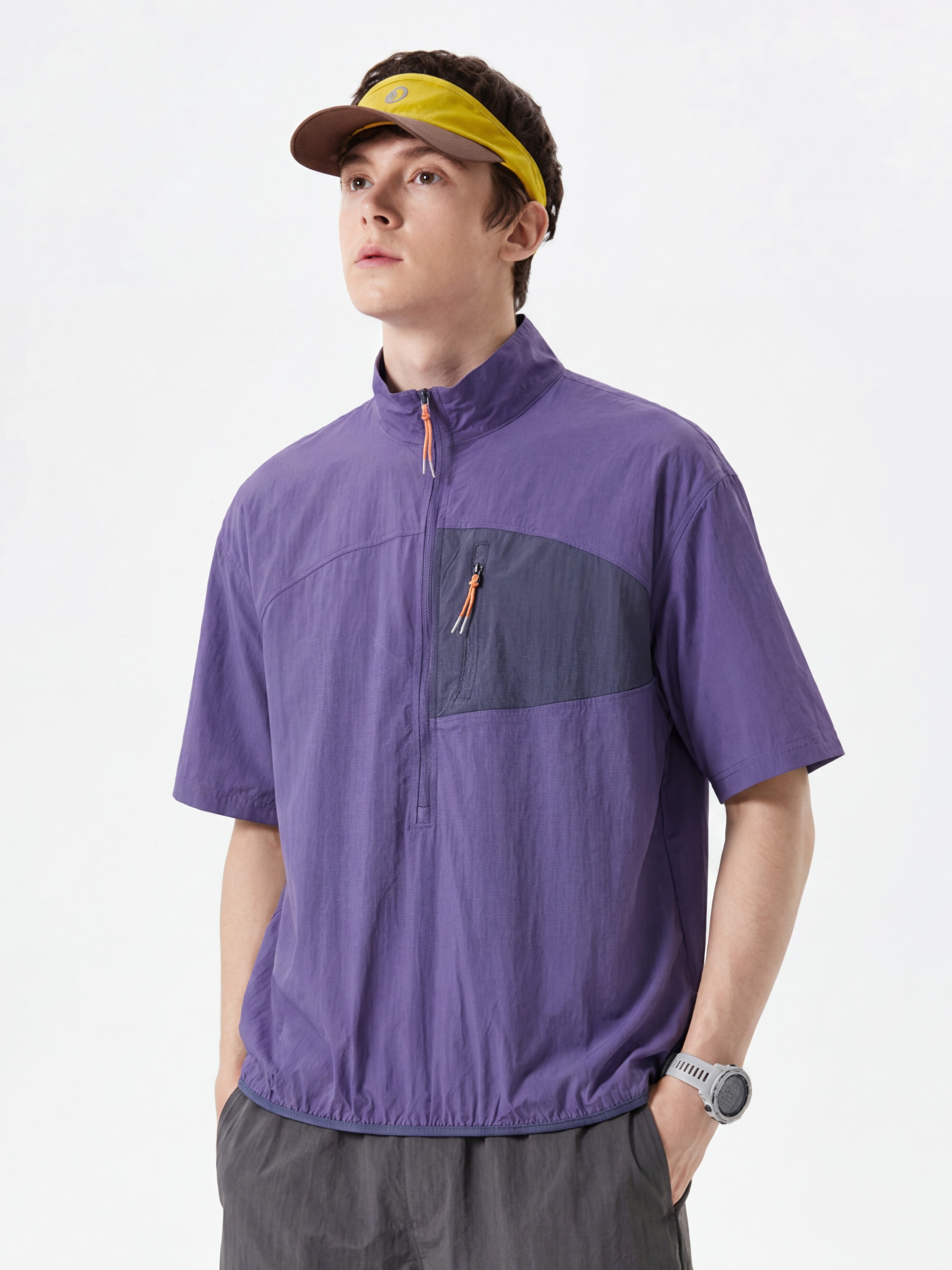 IronRidge - Unisex UPF50+ Lightweight Half-Zip Stand Collar Quick-Dry T-Shirt