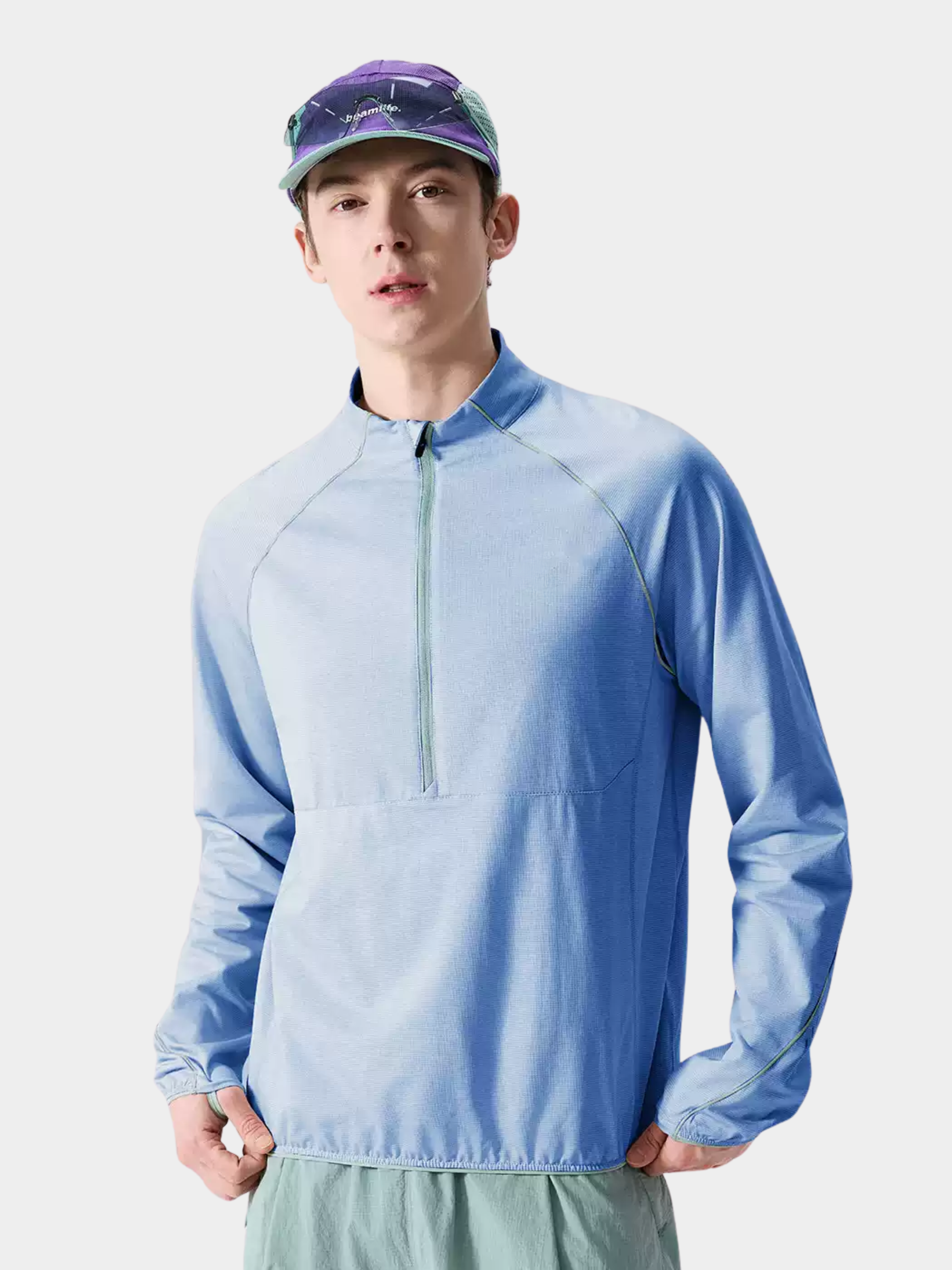 Snappy - Unisex Moisture-Wicking Quick-Dry Half-Zip Long Sleeve T-Shirt