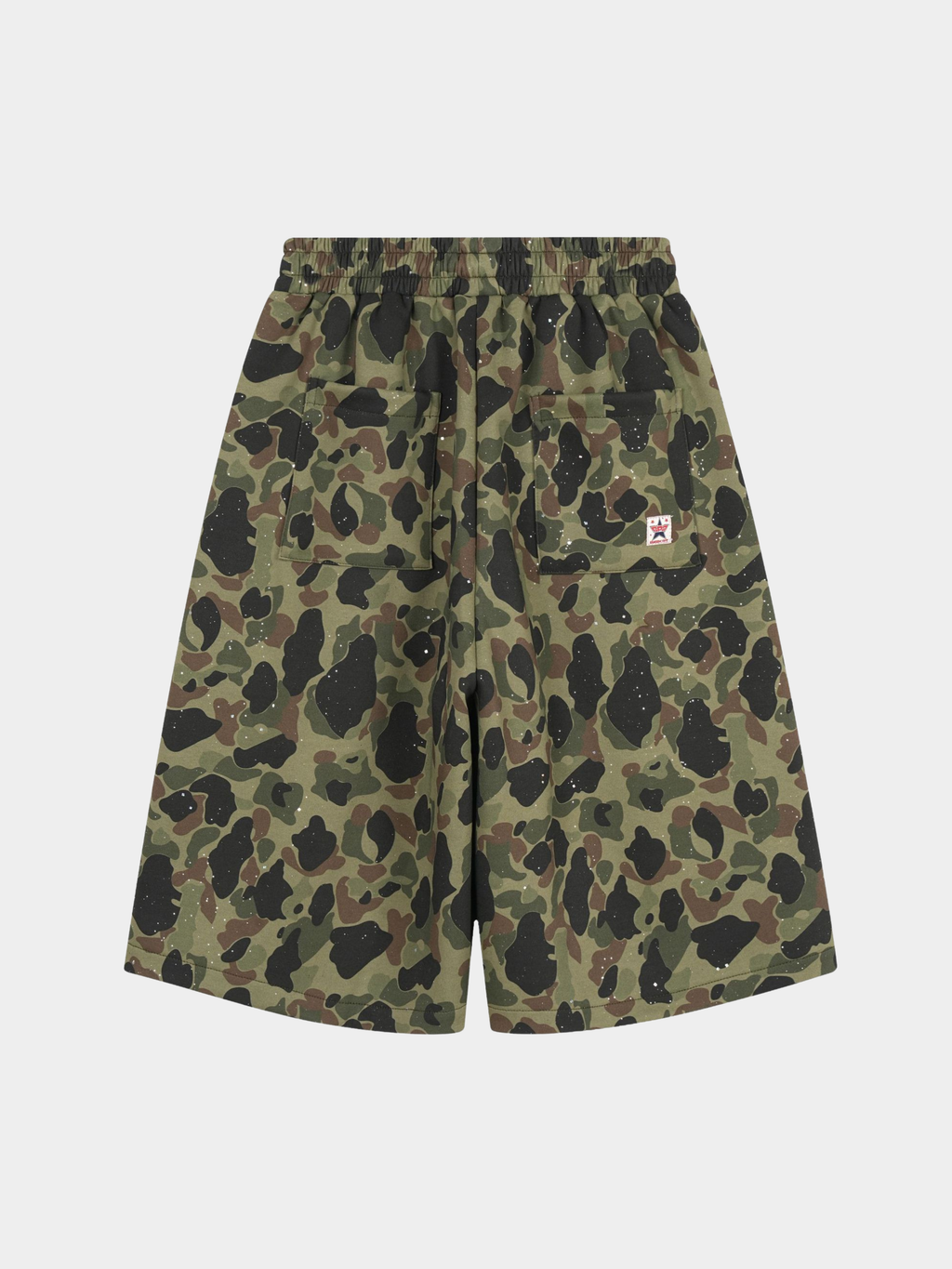 Underflow - Women's Camouflage Elastic Waist Wide-Leg Cropped Pants