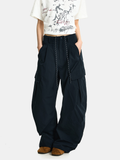 FoxSight - Unisex Lace-Up Layered Pink Curved Parachute Pants