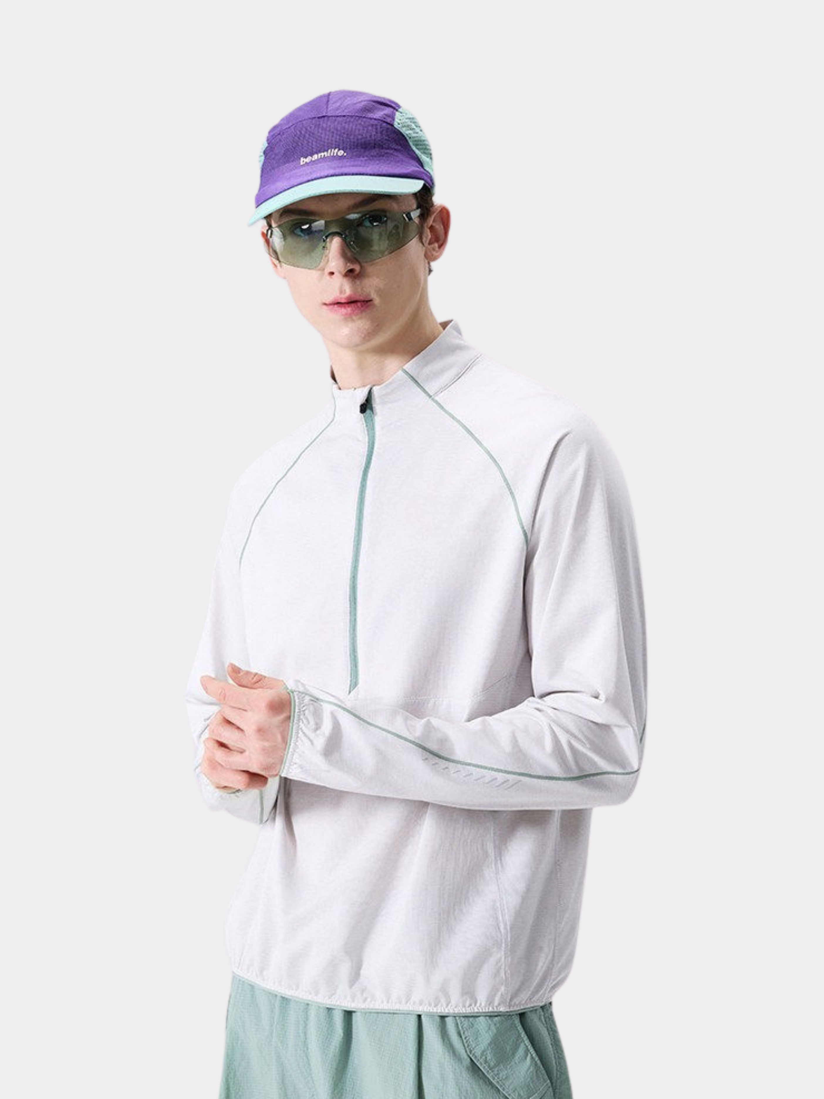 Snappy - Moisture-Wicking Quick-Dry Half-Zip Long Sleeve T-Shirt