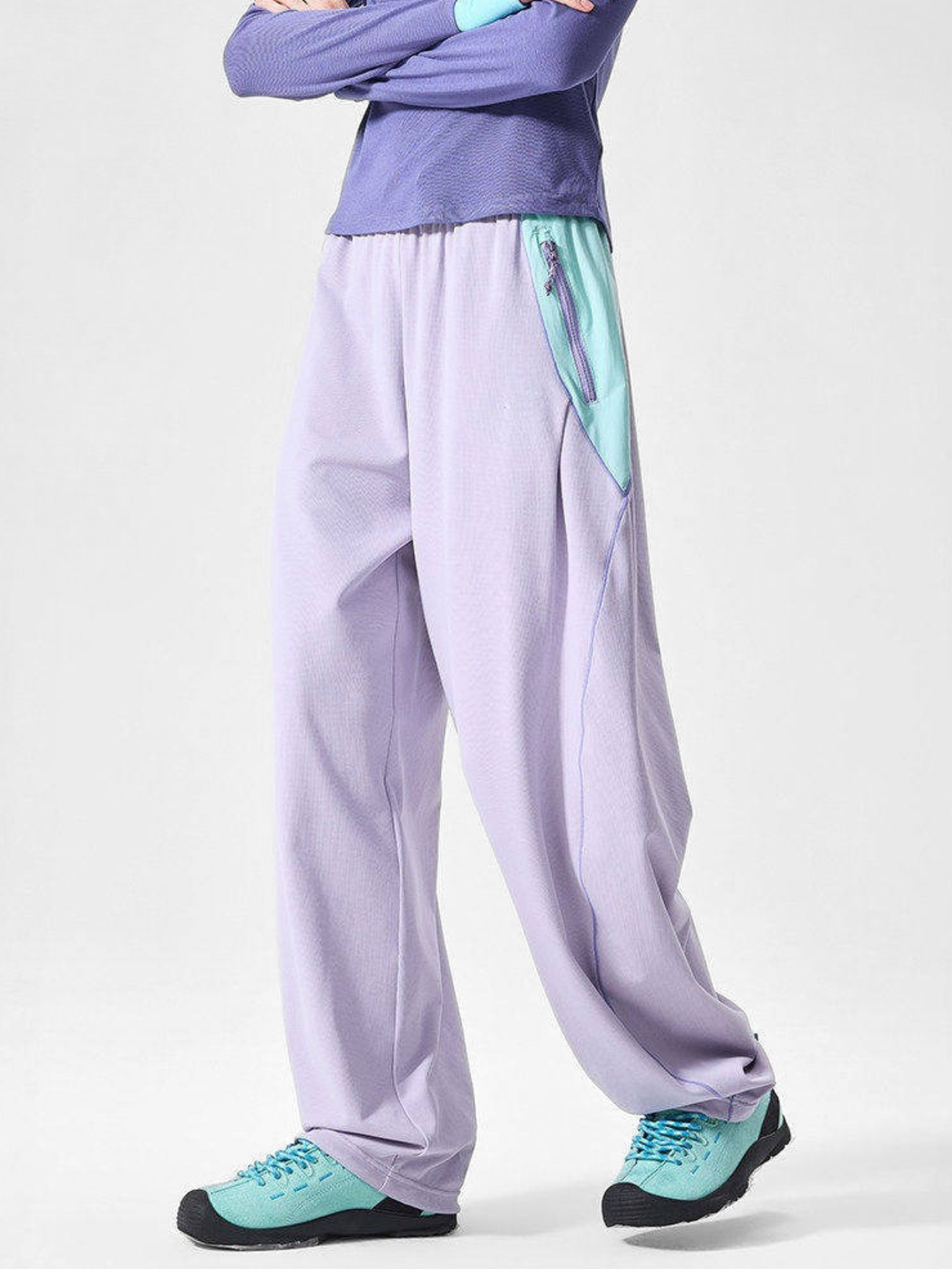 RunFlow - Contrast Stitch Lightweight Quick-Dry Paratrooper Pants