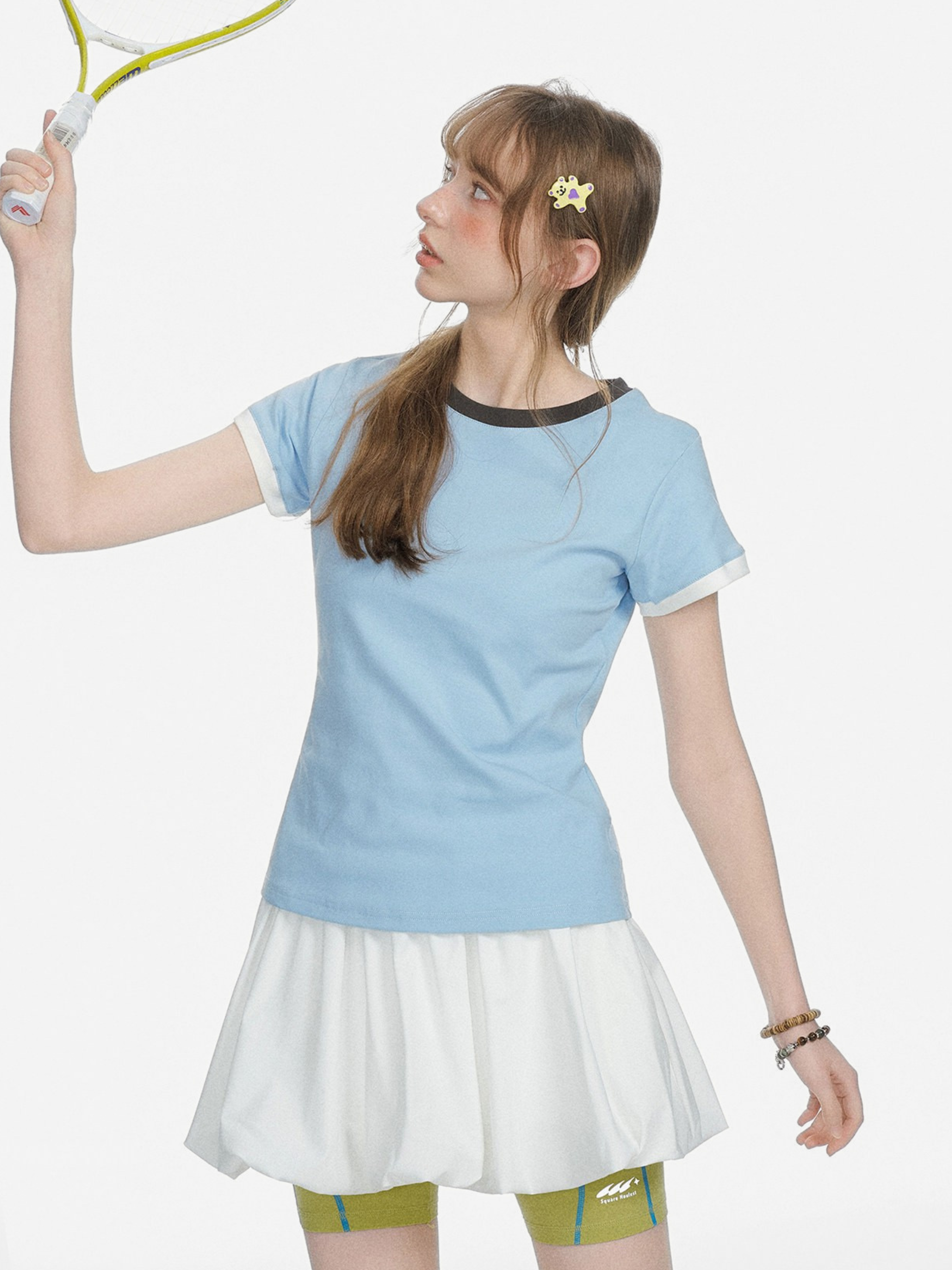 Aquaflow - Women's Color-Block Slim Fit Cropped T-Shirt