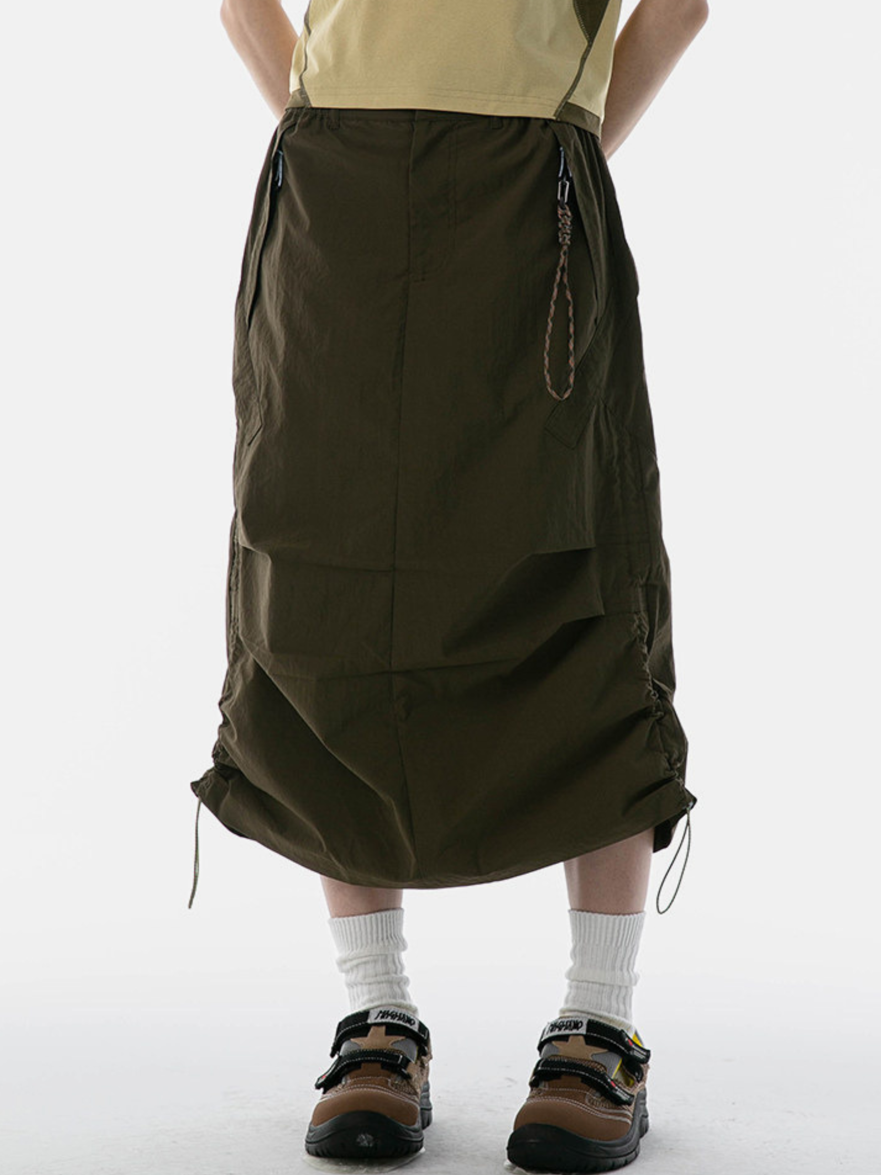 MontView - Women's Quick-Dry Drawstring Utility Midi Skirt