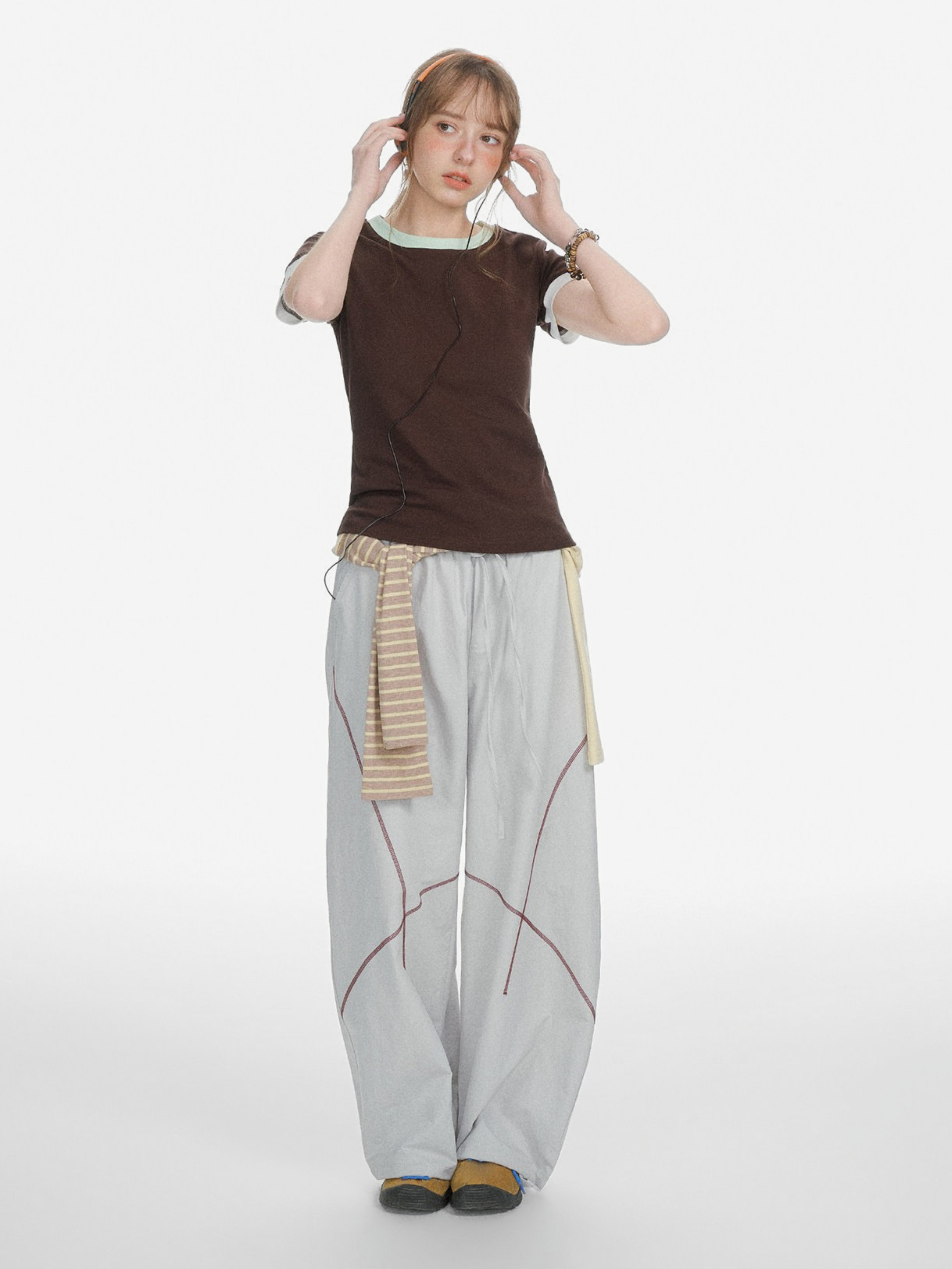 Aquaflow - Women's Color-Block Slim Fit Cropped T-Shirt