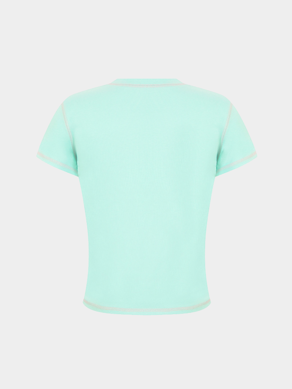 BerryPop - Women's Contrast Stitch Dopamine Print Cropped T-Shirt