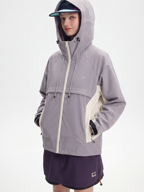 AlpineClimb - Women's Water-Repellent Cropped Hooded Shell Jacket
