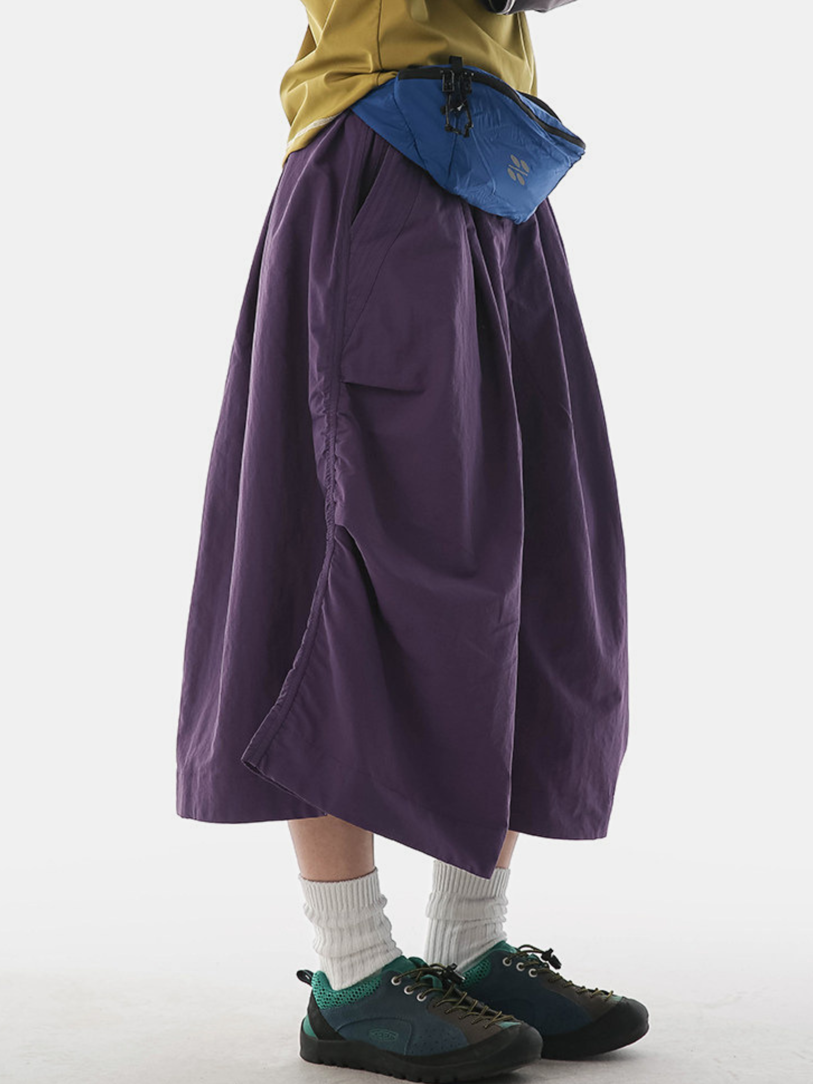 Clifftide - Women's Water-Repellent Quick-Dry Crinkle Midi Skirt