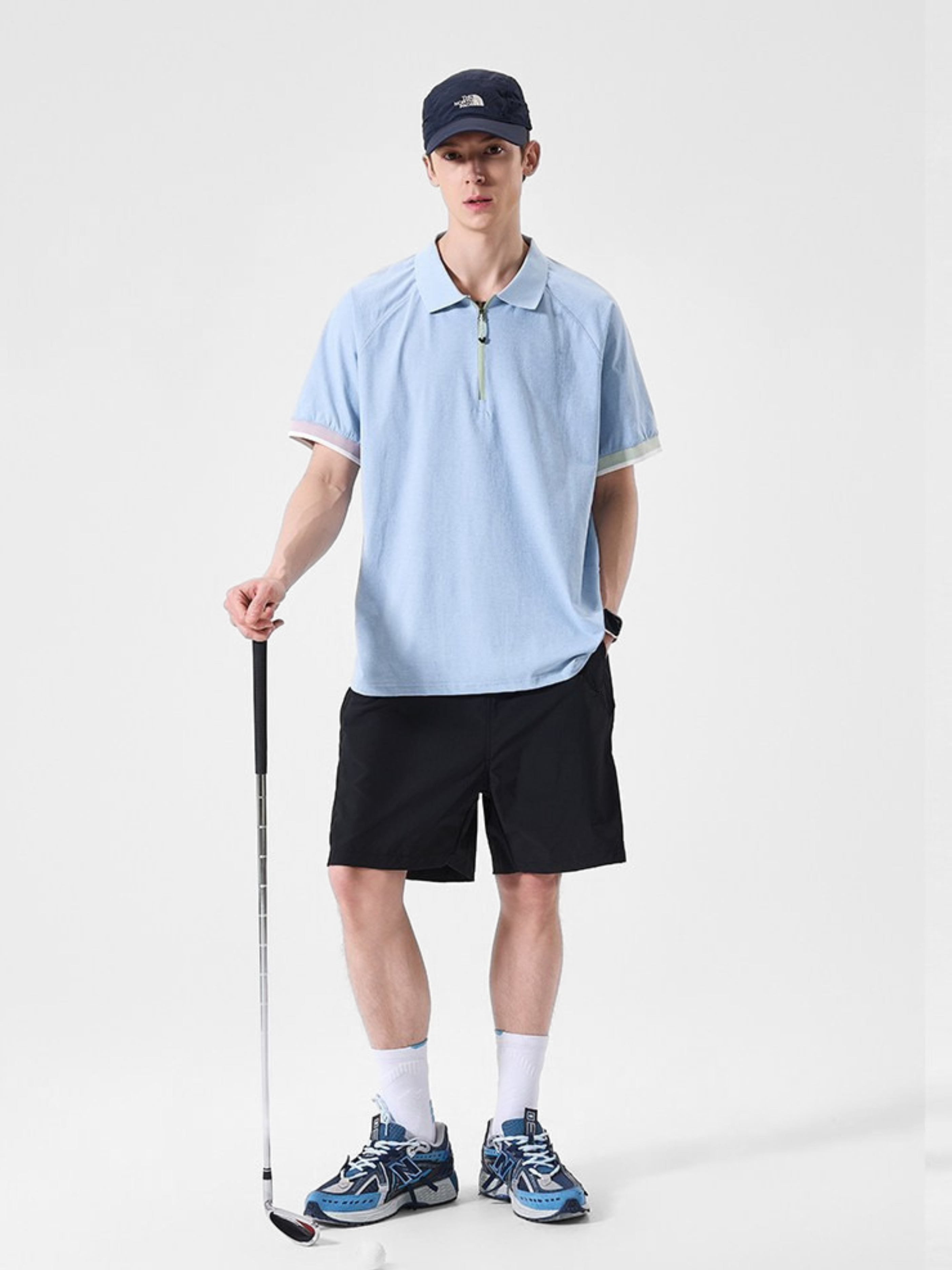 ChillFlask - Unisex Antibacterial Quick-Dry Half-Zip Polo T-Shirt