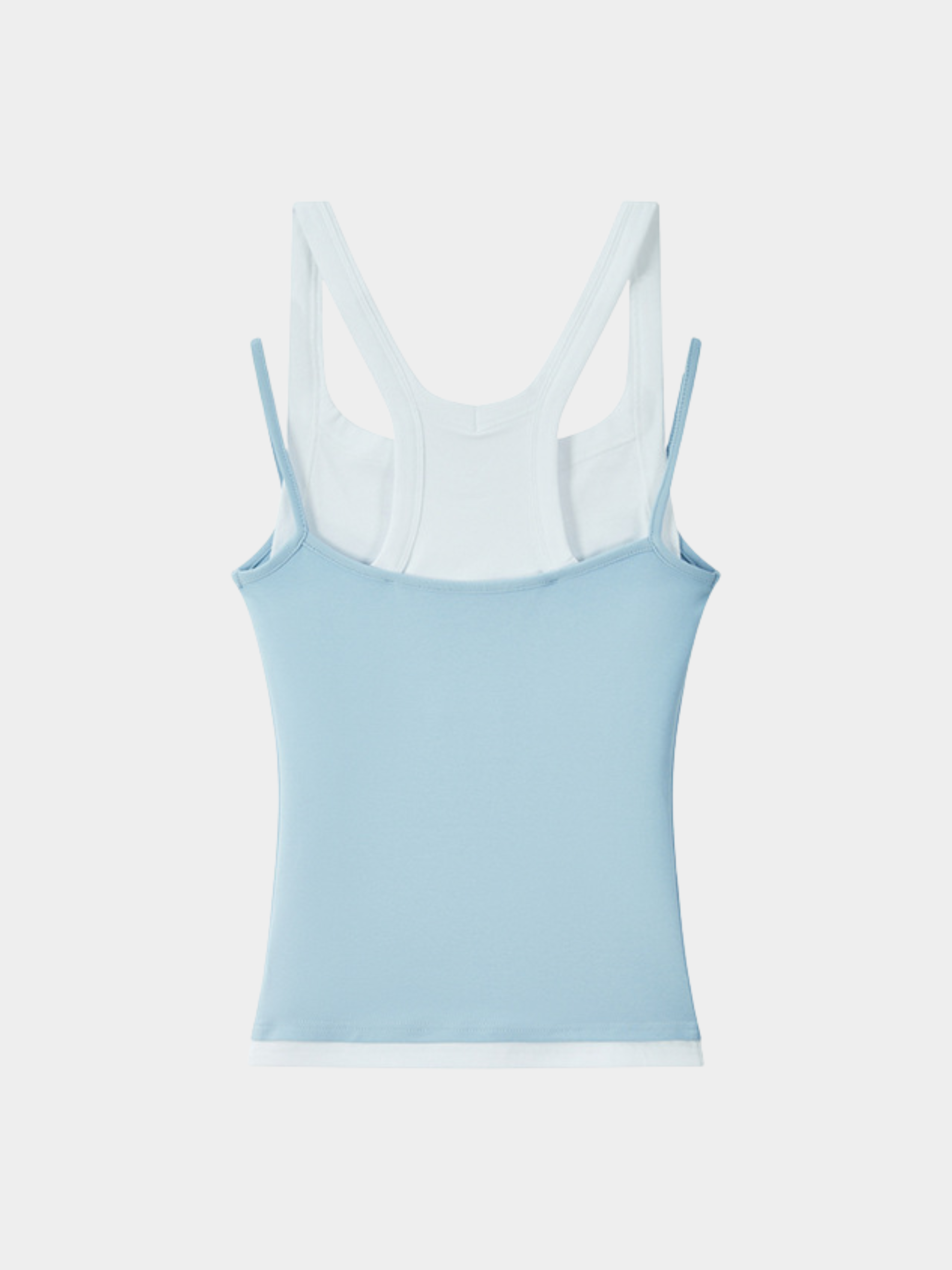 Caveveil - Women's Faux Two-Piece Ribbed Tank Top