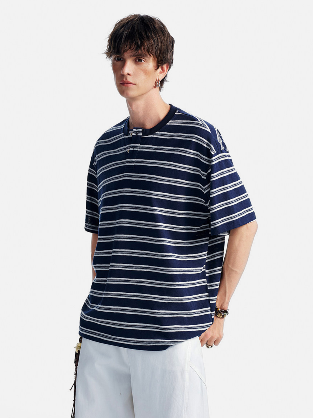 CrestWrap - Men's Lyocell Blend Henley Short Sleeve T-Shirt