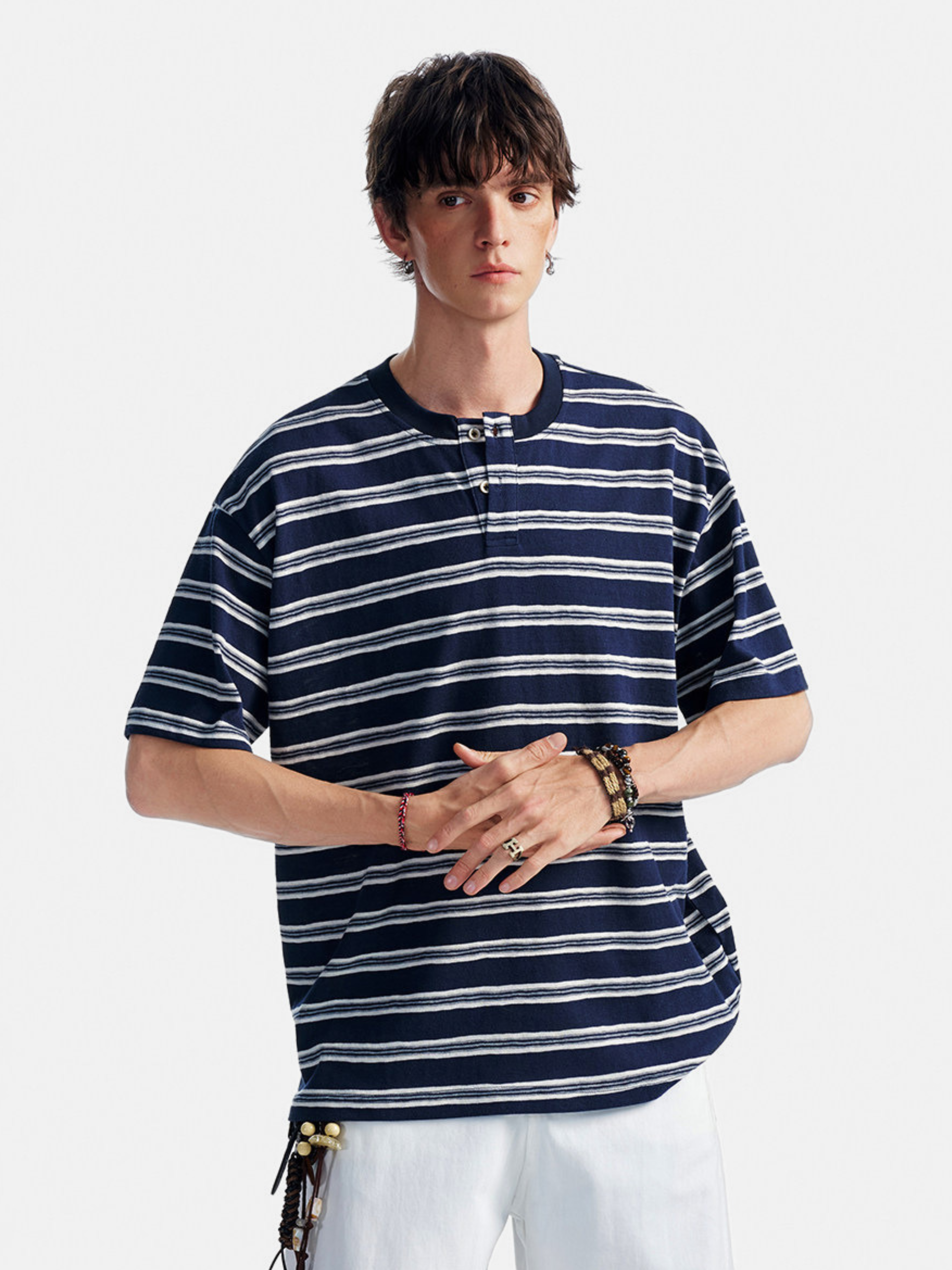 CrestWrap - Men's Lyocell Blend Henley Short Sleeve T-Shirt
