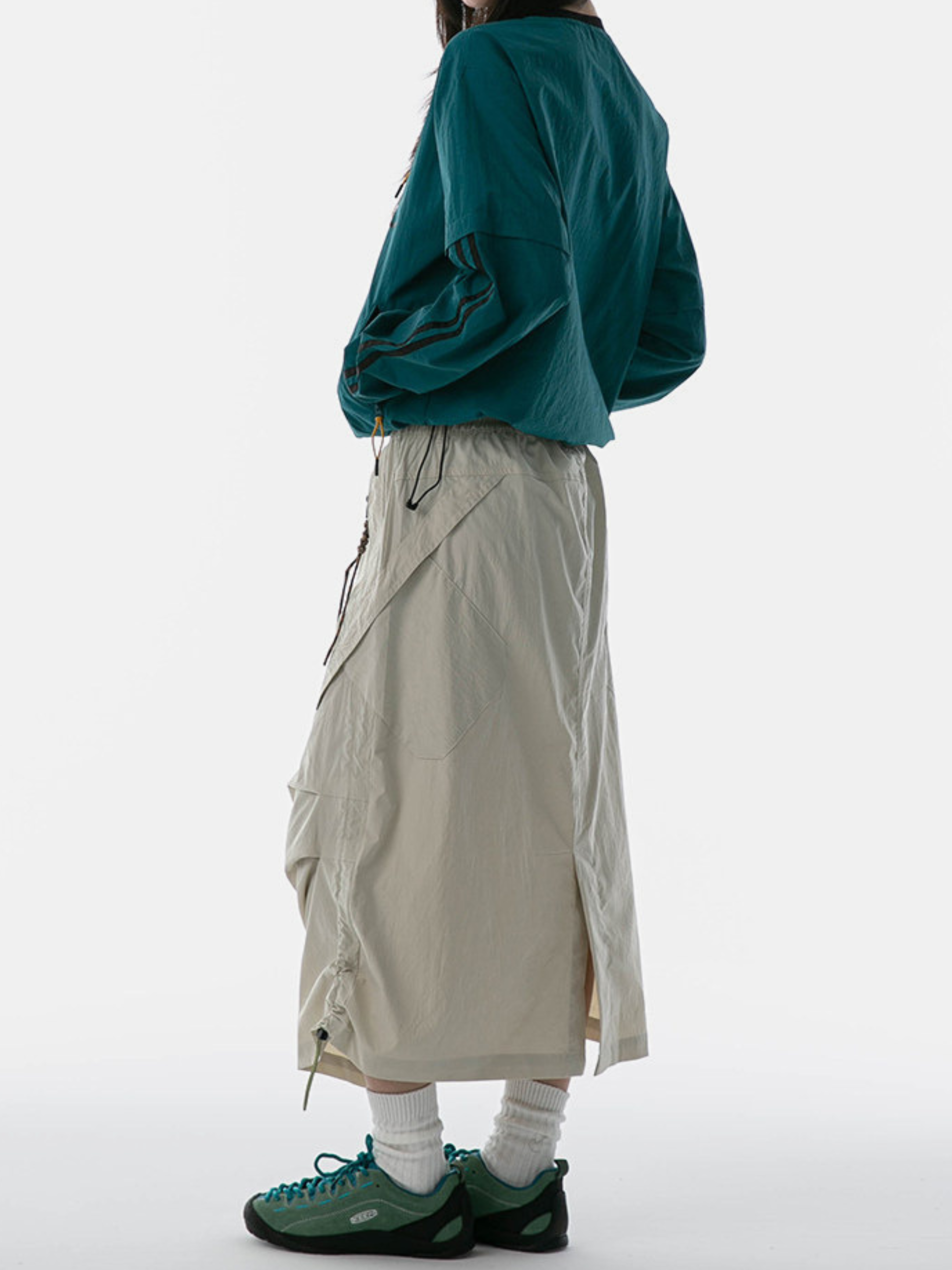 MontView - Women's Quick-Dry Drawstring Utility Midi Skirt