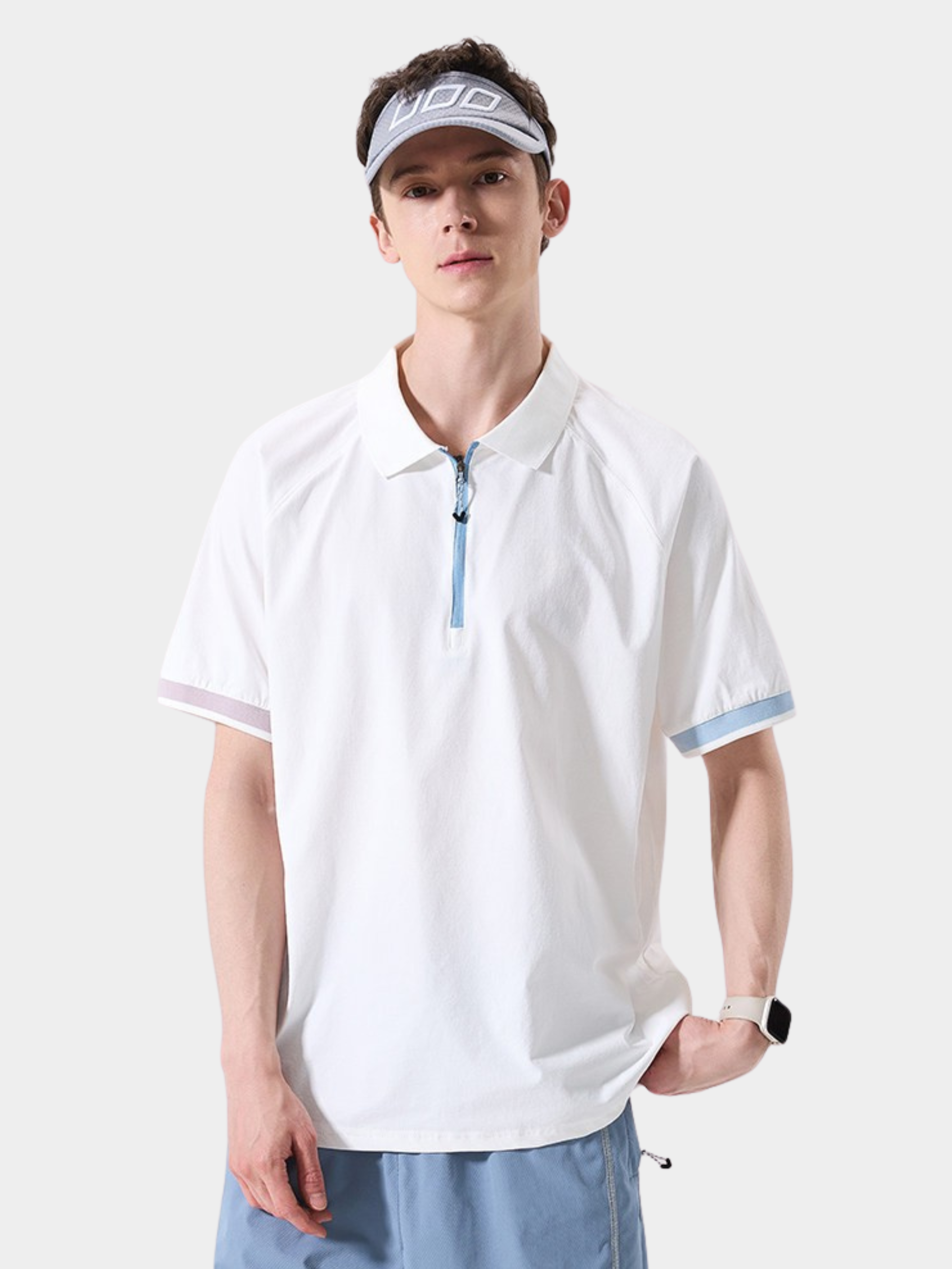 ChillFlask - Unisex Antibacterial Quick-Dry Half-Zip Polo T-Shirt