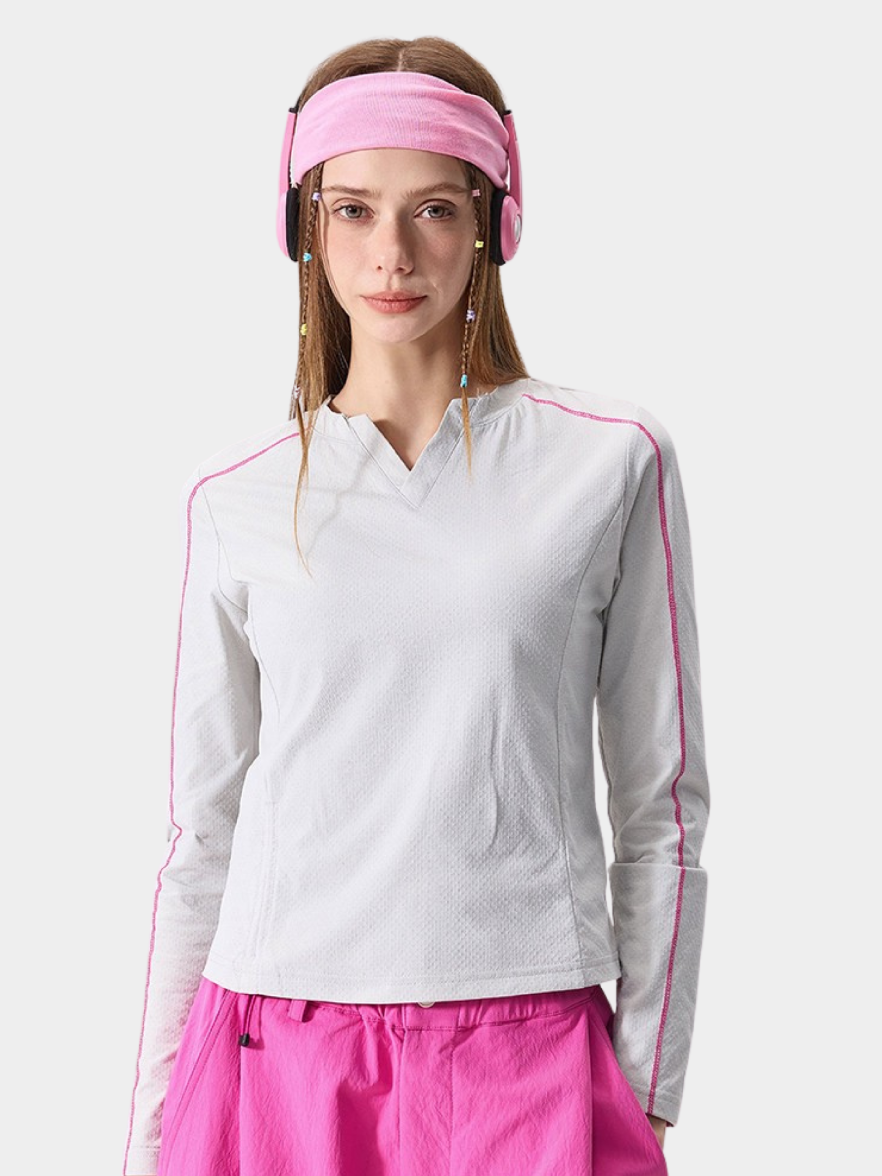 Thalon - Women's Moisture-Wicking Quick-Dry V-Neck Long Sleeve