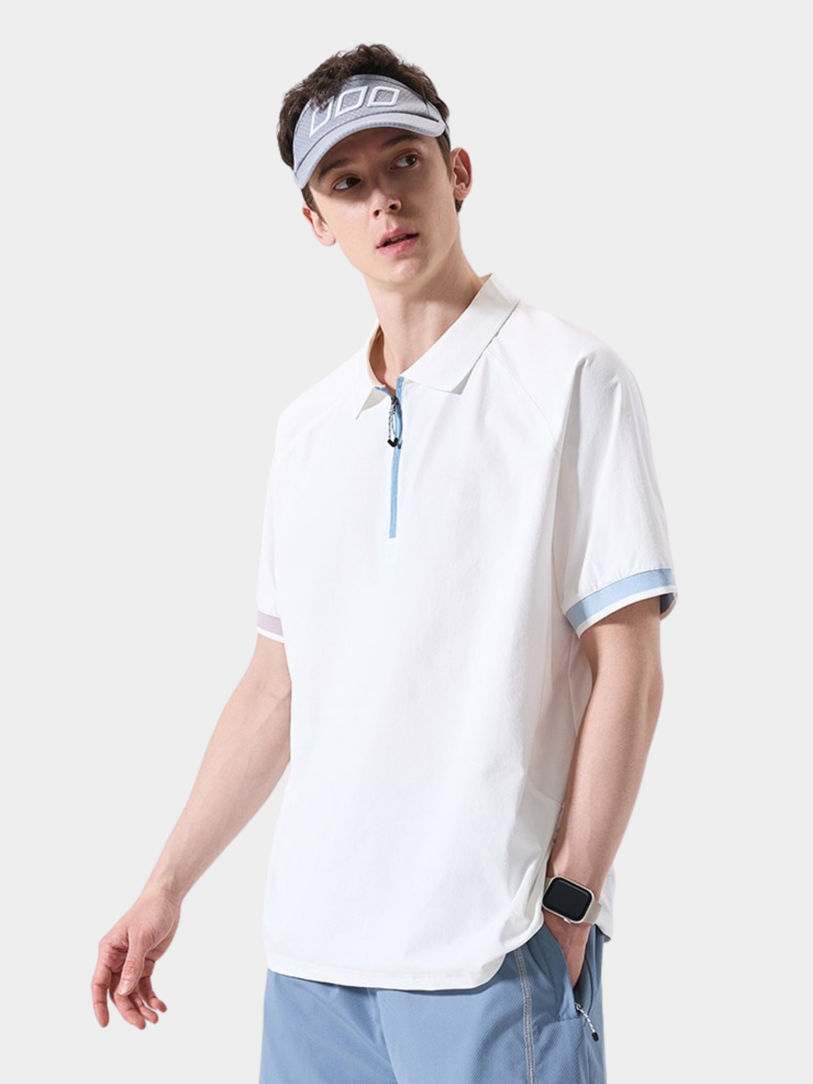 ChillFlask - Unisex Antibacterial Quick-Dry Half-Zip Polo T-Shirt
