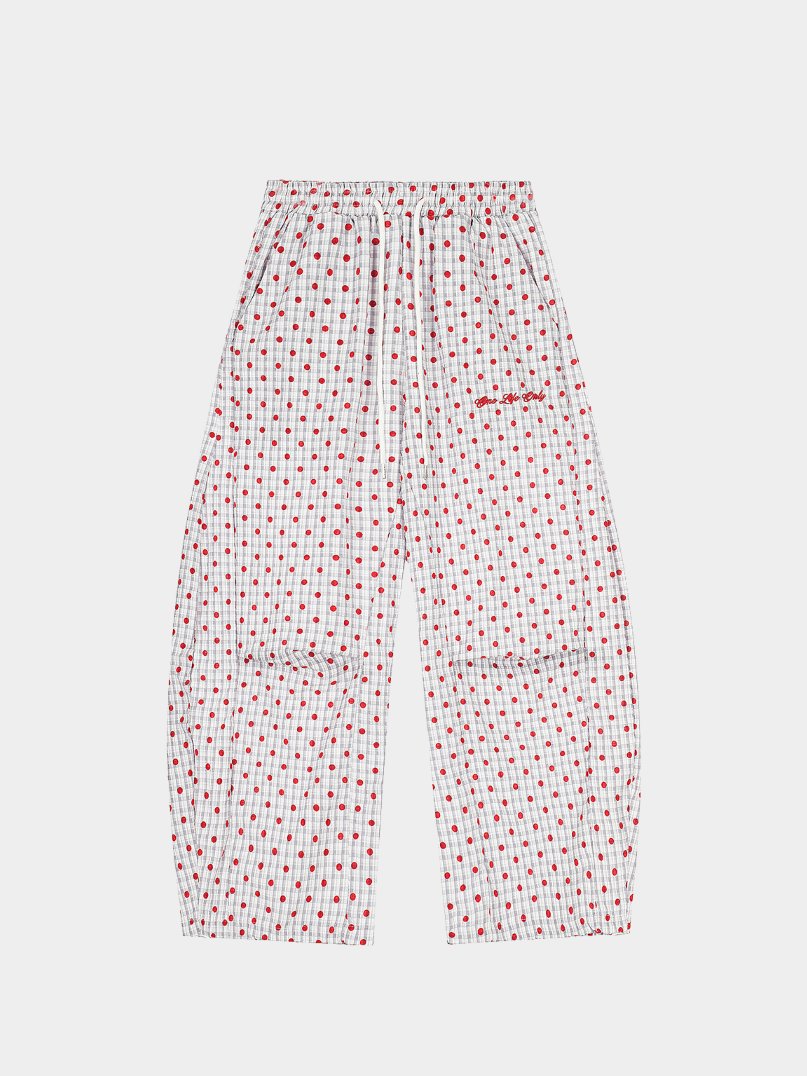 Ashview - Women's Pleated Polka Dot Wide-Leg Pants