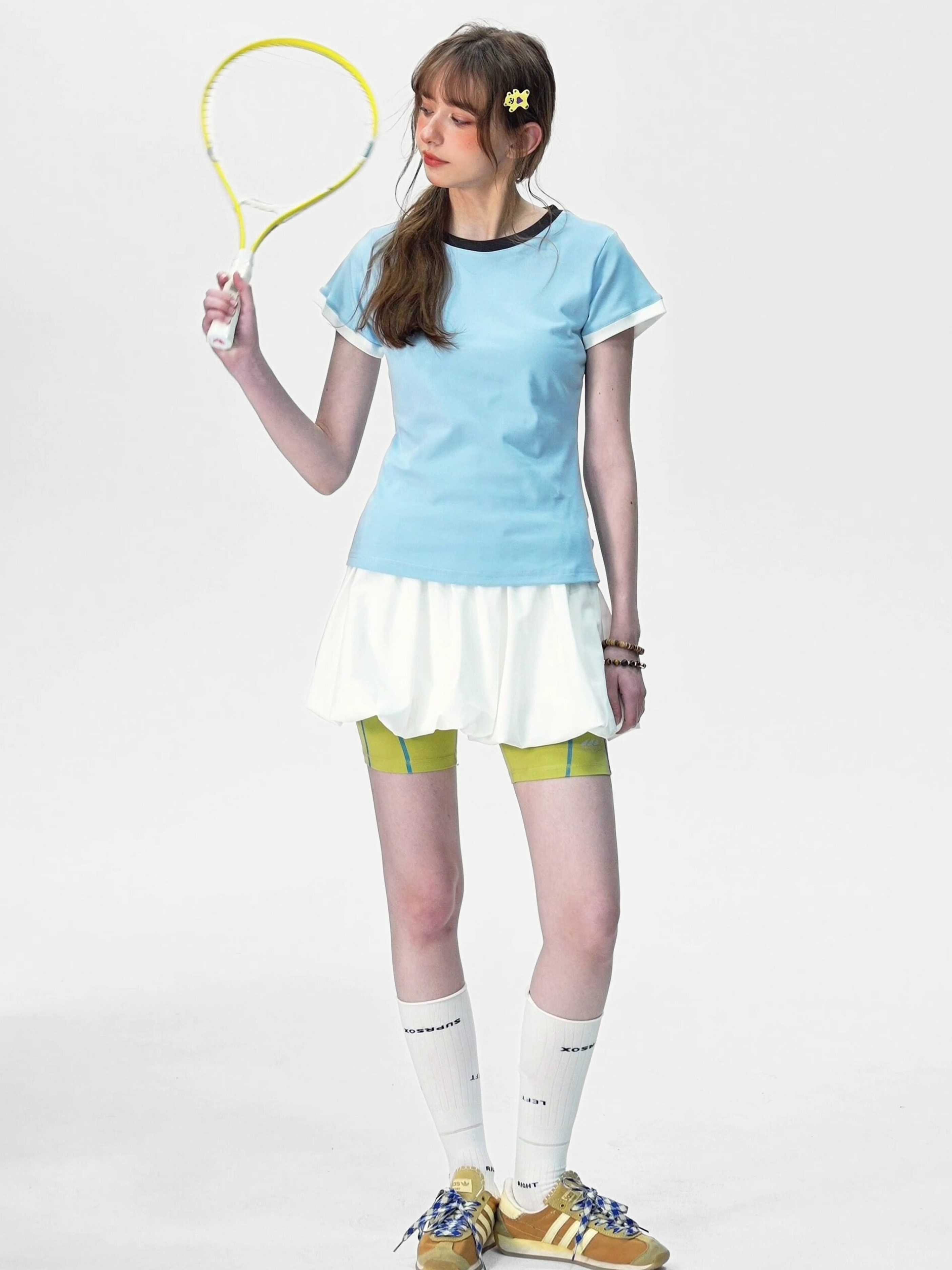 Aquaflow - Women's Color-Block Slim Fit Cropped T-Shirt