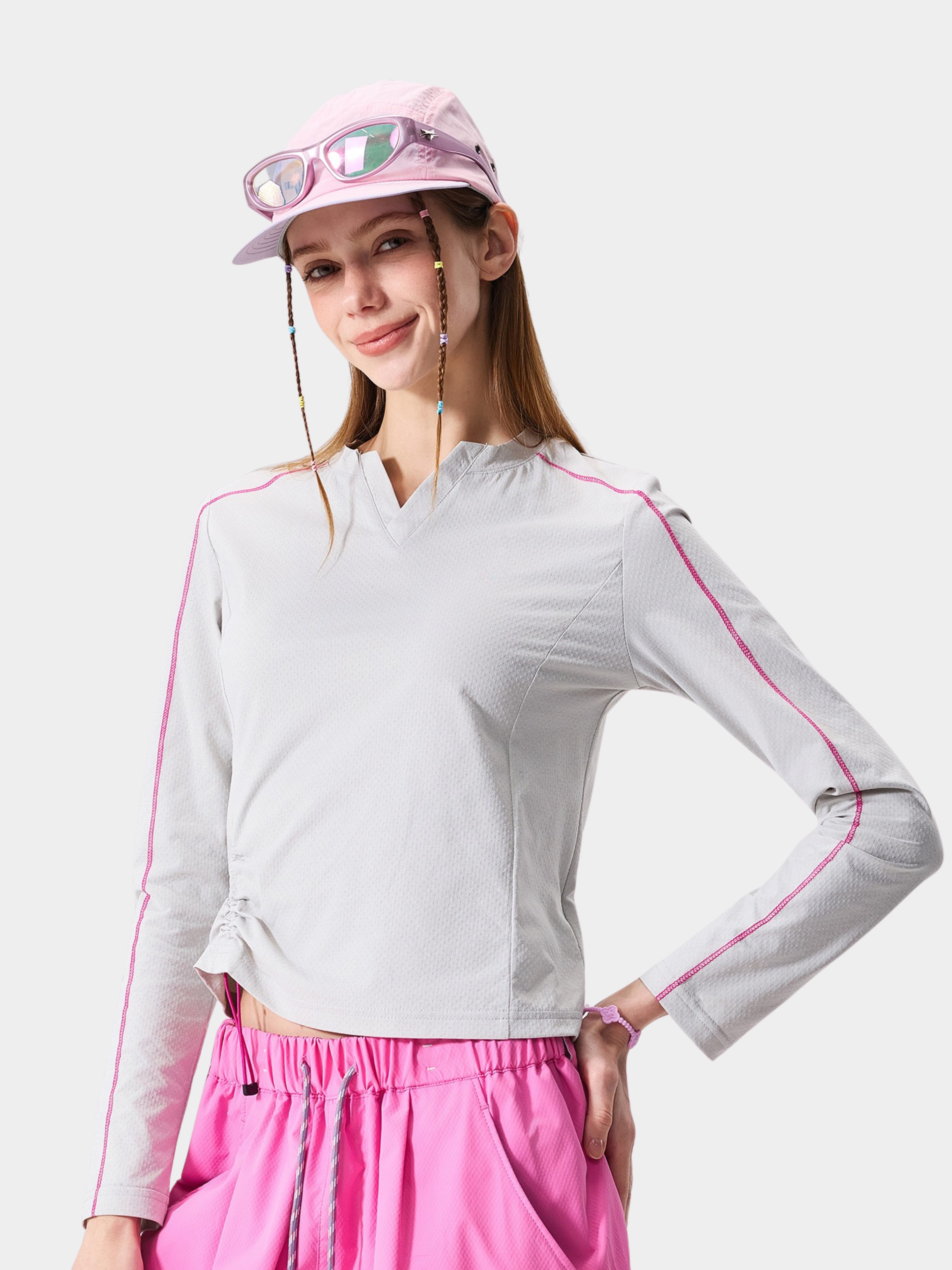 Thalon - Women's Moisture-Wicking Quick-Dry V-Neck Long Sleeve