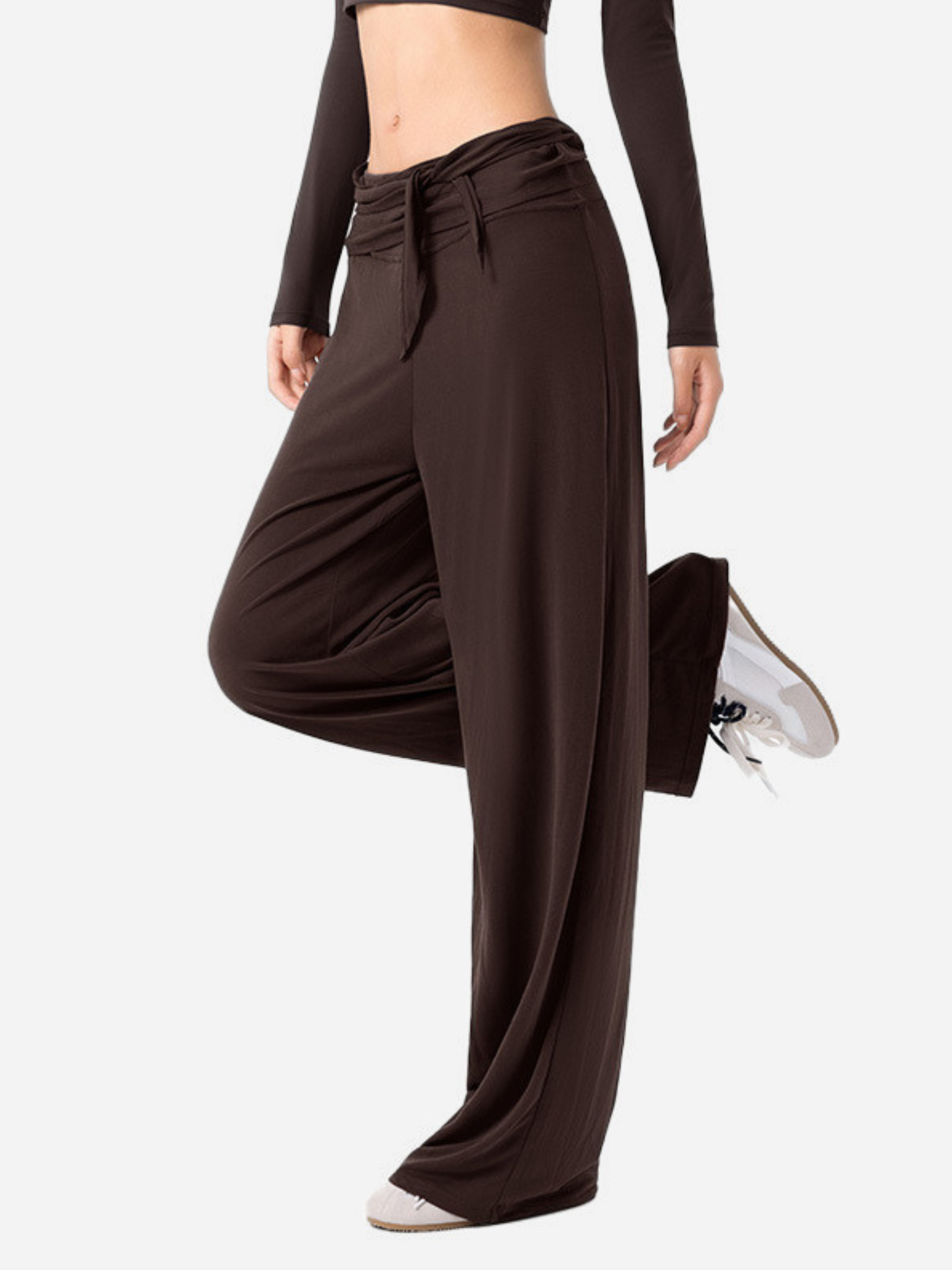 EchoCrest - Women's Detachable Belt Breathable Wide-Leg Pants