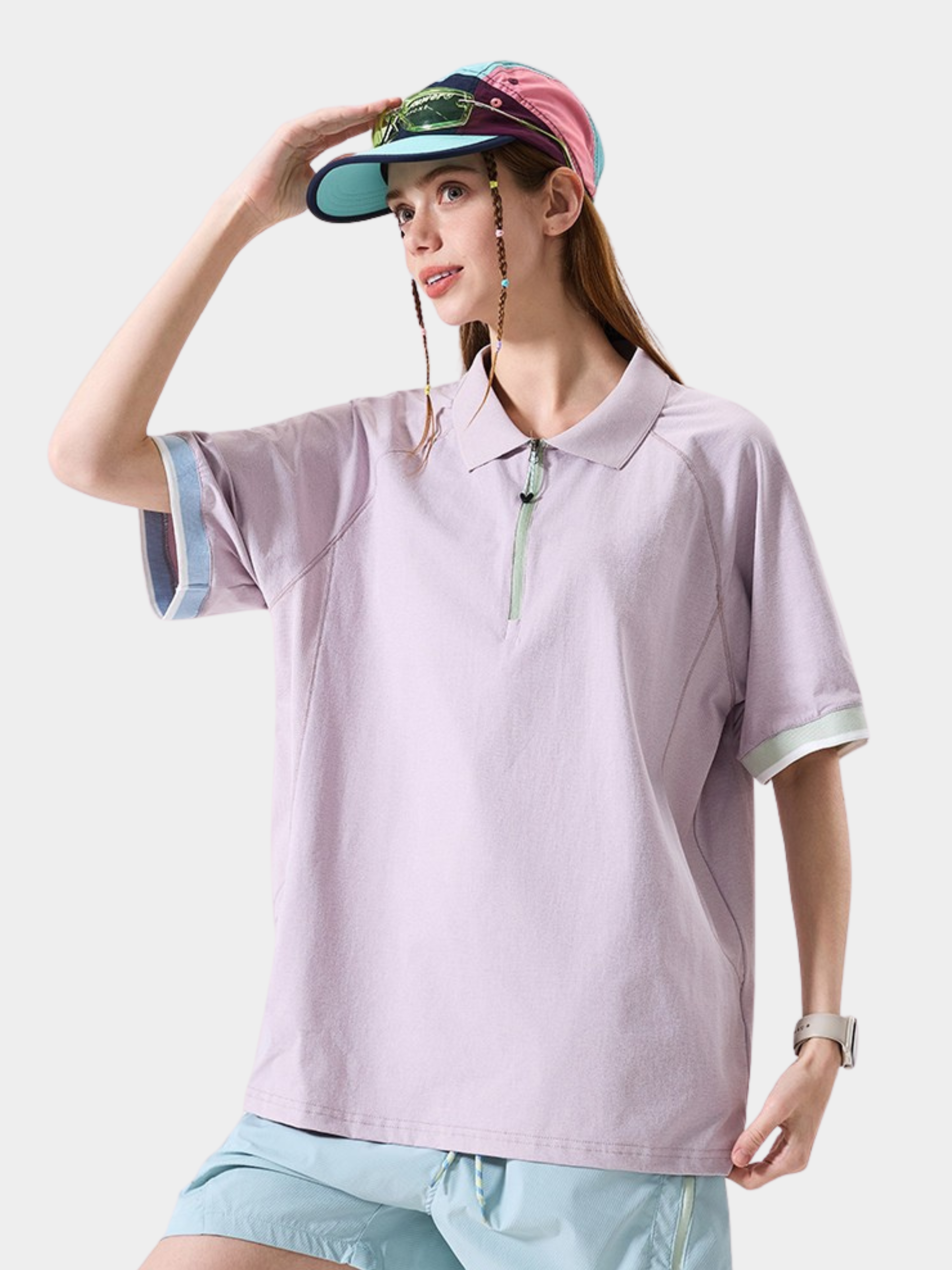 ChillFlask - Unisex Antibacterial Quick-Dry Half-Zip Polo T-Shirt