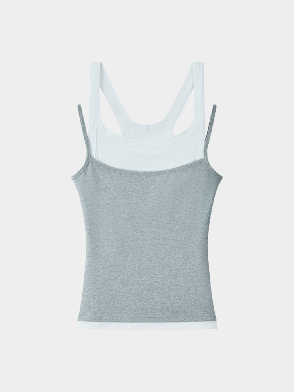 Caveveil - Women's Faux Two-Piece Ribbed Tank Top